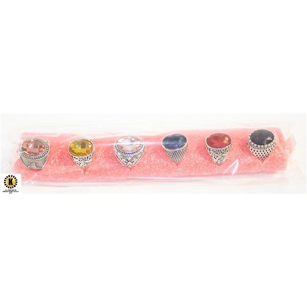 6 PCS ASSORTED RINGS