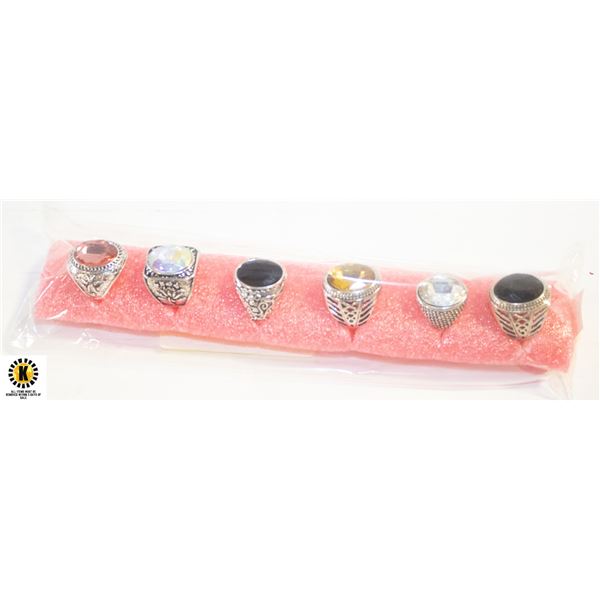 6 PCS ASSORTED RINGS