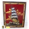 Image 1 : VINTAGE HAND PAINTED VELET SHIP WALL HANGING