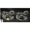 Image 1 : 2 ROCKING HORSES LEAD CRYSTAL