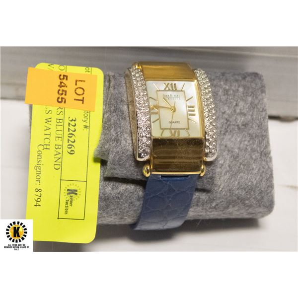 JOAN RIVERS BLUE BAND W/CRYSTALS WATCH