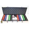 Image 1 : USED 500 PCE POKER SET (BLIND CHIPS MISSING)