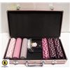 Image 1 : USED 300 PCE PINK POKER SET (BLIND CHIPS MISSING)