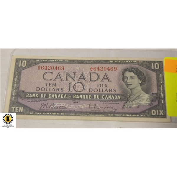 1954 $10 BILL CANADA MODIFIED BILL