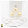 Image 1 : #43-SEA SHELL PEARL EARRINGS,PENDANT, NECKLACE SET