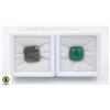 Image 1 : #81-UNHEATED GREEN AGATE 9.90CT& SAPPHIRE 19.40CT