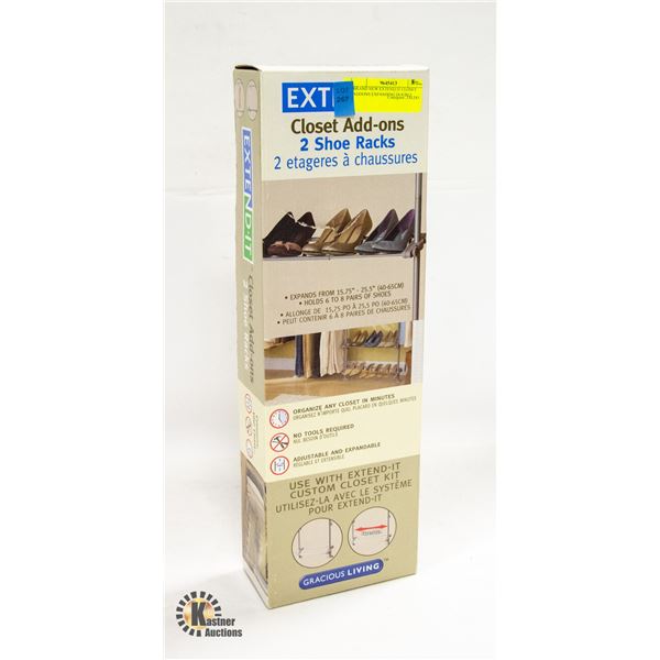 BRAND NEW EXTEND IT CLOSET ADDONS EXPANDING DOUBLE