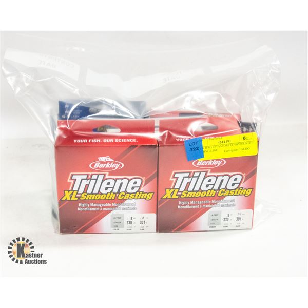 NEW BAG OF ASSORTED SPOOLS OF FISHING LINE