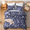 Image 1 : NEW JANZAA QUEEN COMFORTER SET NAVY BLUE FLORAL