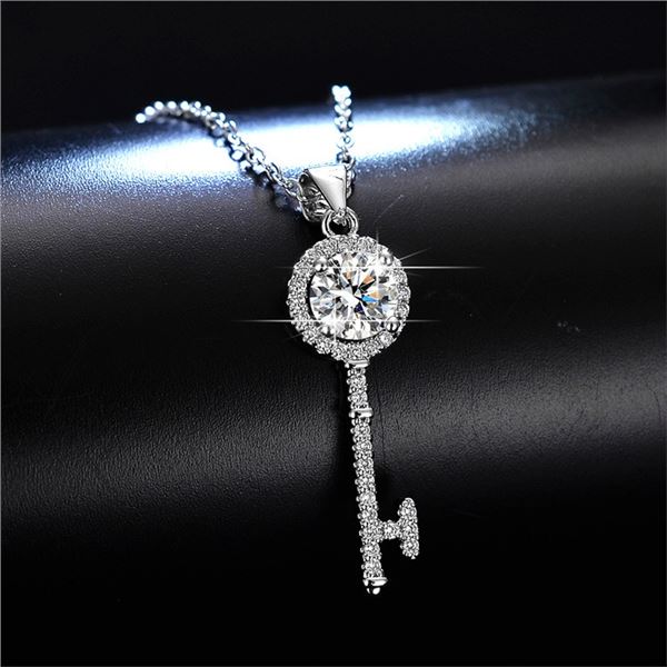 1 CT GRA CERTIFIED MOISSANITE 925 SILVER NECKLACE