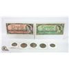 Image 1 : 1954 CANADA $1+$2 BILLS+VARIOUS YEARS $1 +
