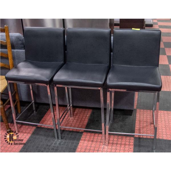 3 MATCHING LEATHERETTE STOOLS