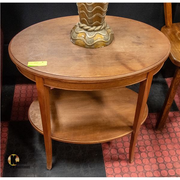 OVAL TWO TIER SIDE TABLE H-24" W-18" L-25"