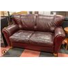 Image 1 : LEATHERETTE WING BACK BURGUNDY LOVE SEAT