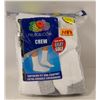 Image 1 : WHITE CREW SOCKS 12-16 SIZE 6-PACK FRUIT OF