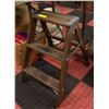 Image 1 : ANTIQUE WOOD FOLDING STEP LADDER,