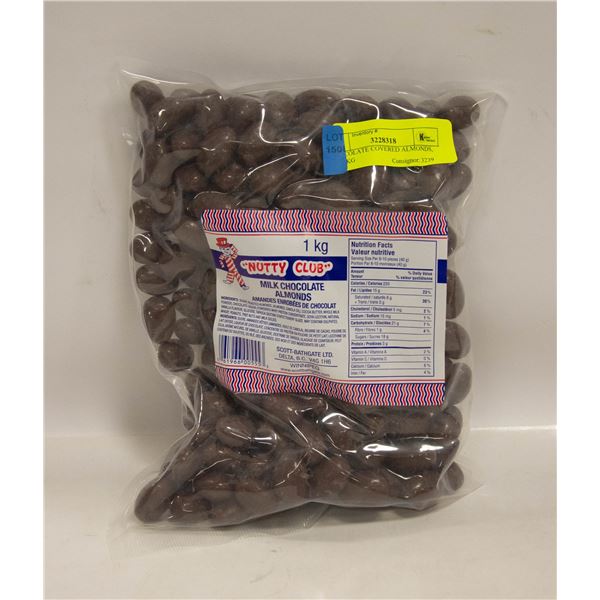 CHOCOLATE COVERED ALMONDS, ONE KG