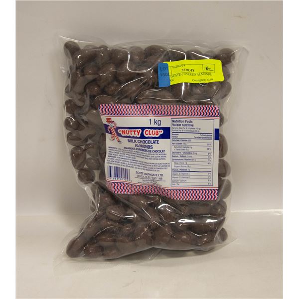CHOCOLATE COVERED ALMONDS, ONE KG