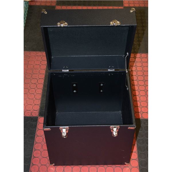 VINTAGE RECORD CASE 16" X 14" X 11.5" BLACK