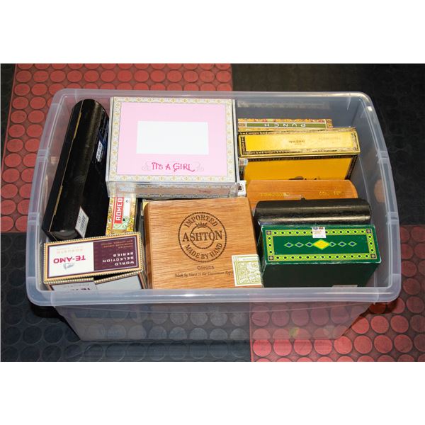 18 EMPTY CIGAR BOXES ASST SIZES & BRANDS IN