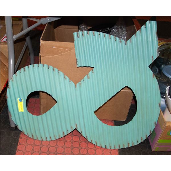 AMPERSAND "&" 28" X 24" TEAL METAL WALL
