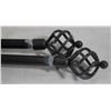 Image 1 : SET OF 2 CURTAIN RODS - 48" EXTENDS TO 84",
