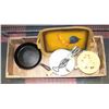 Image 1 : VINTAGE CAST IRON ENAMEL, CAST IRON SKILLET PAN,