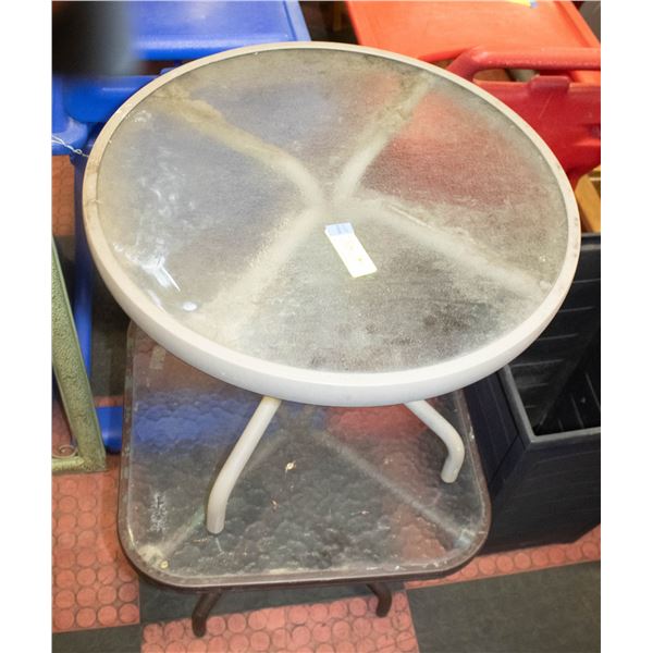 LOT OF 2 PATIO SIDE TABLES