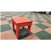 Image 3 : SMALL RED WOODEN HANDMADE SIDE TABLE