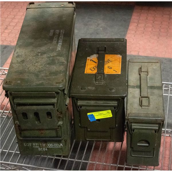 LOT OF 3 MILITARY AMMO CASES