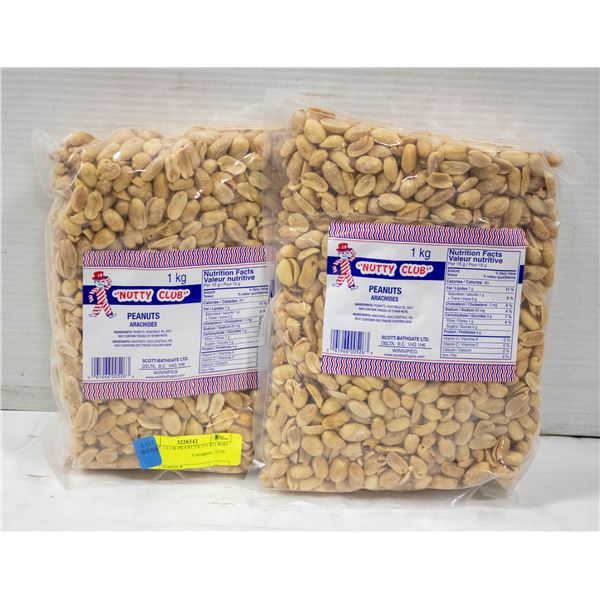 NUTTY CLUB PEANUTS 2 X 1 KG BAG