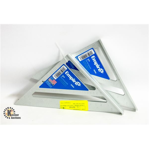 2 NEW EMPIRE 7 INCH ALUMINIUM RAFTER SQUARE