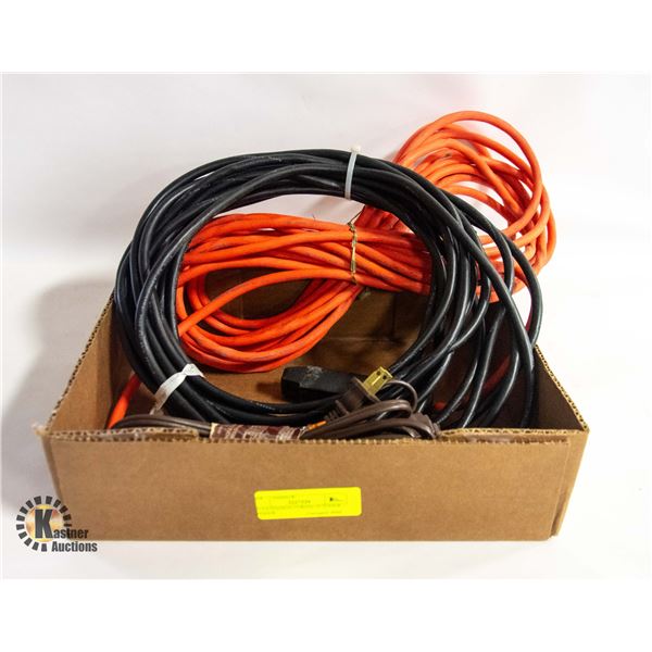 (3) EXTENSION CORDS OUTDOOR + INDOOR