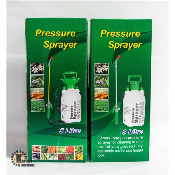 SET OF TWO GARDEN 5L PRESSURE SPRAYERS