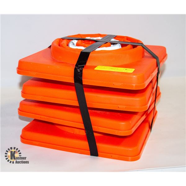 4 RED TRAFFIC CONES