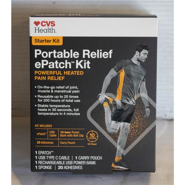 NEW CVS HEALTH PORTABLE RELIEF E PATCH STARTER KIT