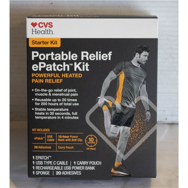 NEW CVS HEALTH PORTABLE RELIEF E PATCH STARTER KIT