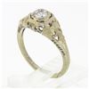 Image 9 : Antique Art Deco 18k Gold 0.26 ctw European Diamond Lambert Bros Filigree Ring