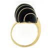 Image 6 : 14K Yellow Gold Black Onyx Polished Striped Wire Work Domed Scalloped Shell Ring