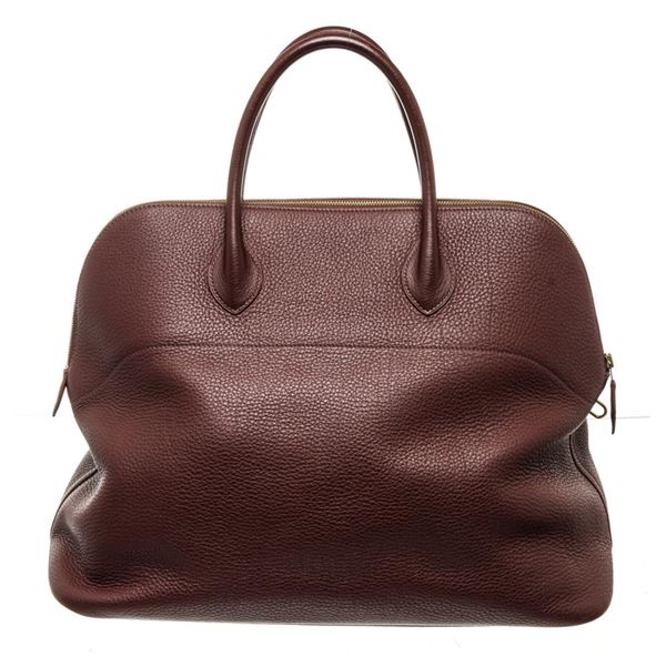 Hermes Brown Leather Bolide 45cm Shoulder Bag