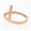 Image 6 : NEW 14k Rose Gold 0.40 ctw Round Brilliant Cut Diamond Curved Cross Band Ring