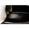 Image 6 : Balenciaga Black Glitter Leather Logo-Print Zipped Clutch