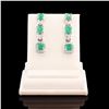 Image 1 : 4.61 ctw Emerald and 0.71 ctw Diamond 18K White Gold Dangle Earrings