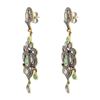 Image 3 : 1.44 ctw Emerald and 1.77 ctw Diamond 925 Silver Dangle Earrings
