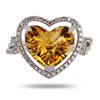 Image 1 : 3.63 ctw Heart Shaped Citrine and 0.21 ctw Diamond 14K White Gold Ring