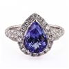 Image 3 : 2.66 ctw Tanzanite and 0.71 ctw Diamond 14K White Gold Ring
