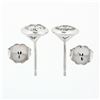 Image 5 : New 14k White Gold .84 ctw Martini Bezel Set Round Brilliant Diamond Stud Earrin