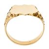 Image 8 : Men's Vintage 14K Yellow Gold Engraveable Shield Center Etched Shank Signet Ring