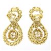 Image 6 : Vintage 18K Gold 9.5 ctw Prong Round Diamond Pearl Infinity Figure 8 Drop Earrin