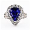 Image 1 : 4.32 ctw Tanzanite and 0.81 ctw Diamond Platinum Ring